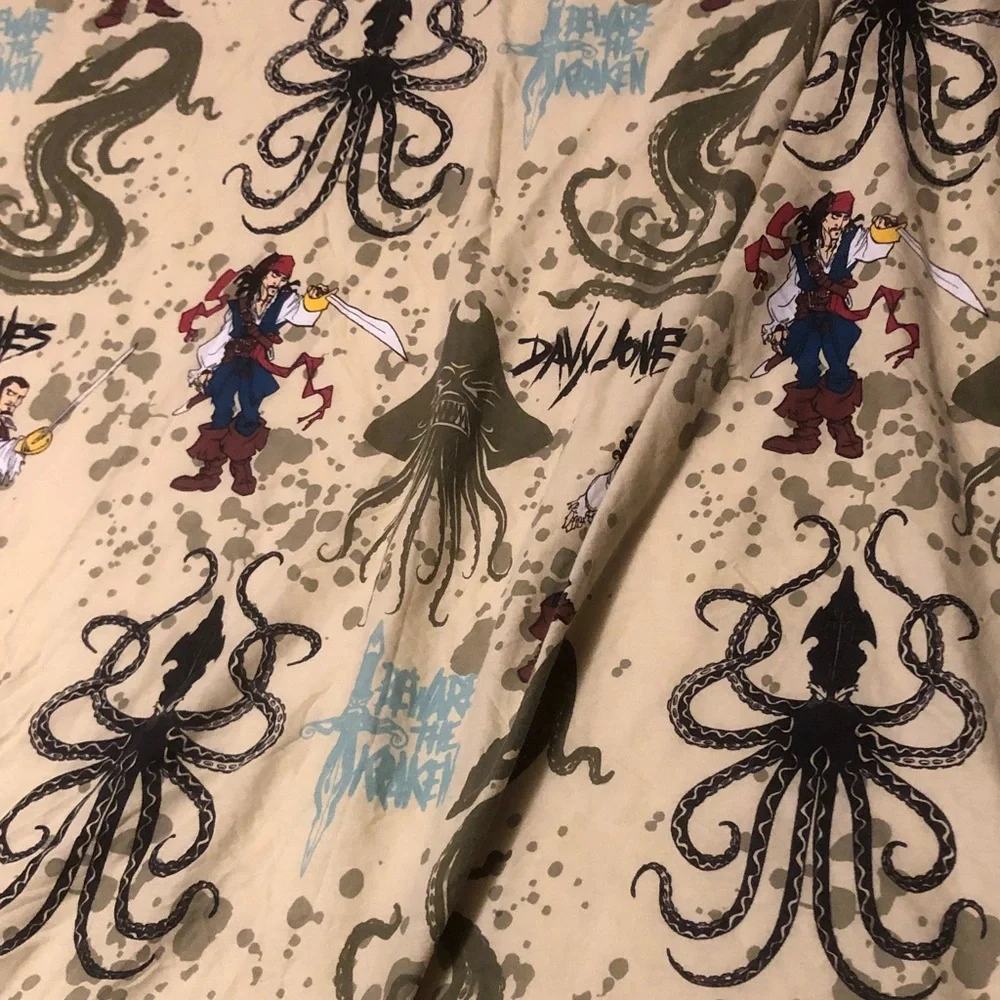 Pirate & Kraken Printed Bedding Sheet - Beige Background